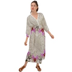 Orchidées Fleurs Abstrait Grecian Style  Maxi Dress by kcreatif