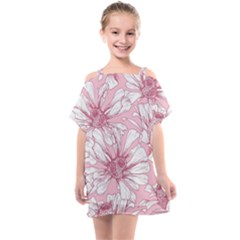 Pink Flowers Kids  One Piece Chiffon Dress by Sobalvarro