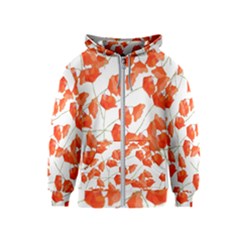 Pattern Coquelicots  Kids  Zipper Hoodie by kcreatif