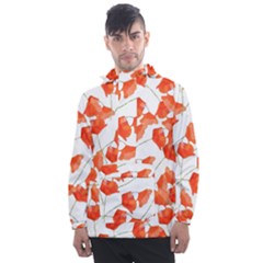 Pattern Coquelicots  Men s Front Pocket Pullover Windbreaker by kcreatif