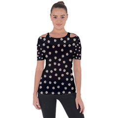 Pattern Marguerites Shoulder Cut Out Short Sleeve Top by kcreatif