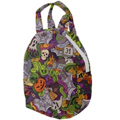 Halloween Doodle Vector Seamless Pattern Travel Backpacks by Sobalvarro