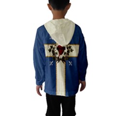 Quebec Flag Drapeau Québec Patriote Carillon Sacré-coeur Christian Catholic Old Vintage With Fleurs De Lys Kids  Hooded Windbreaker by Quebec