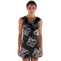 French France Fleur De Lys Metal Pattern black and white antique vintage black rocker Wrap Front Bodycon Dress View1