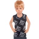 French France Fleur De Lys Metal Pattern black and white antique vintage black rocker Kids  Mesh Tank Top View1