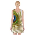 Peacock Feather Plumage Colorful V-Neck Sleeveless Dress View2