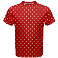 Pois Doré / Rouge Men s Cotton Tee by kcreatif