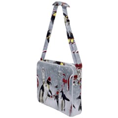 Funny Penguin In A Winter Landscape Cross Body Office Bag by FantasyWorld7