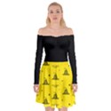 Gadsden Flag Don t tread on me Yellow and Black Pattern with american stars Off Shoulder Skater Dress View1