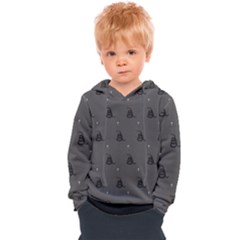 Gadsden Flag Don t Tread On Me Black And Gray Snake And Metal Gothic Crosses Kids  Overhead Hoodie by snek