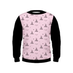 Gadsden Flag Standard Color Pink Gadsden Flag Pattern3 Stars K Gadsden Flag Pattern3 Black Background Kids  Sweatshirt by snek