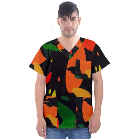 Pattern Formes Tropical Men s V-neck Scrub Top by kcreatif