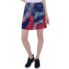 Dégradé Bleu Foncé/rouge Tennis Skirt