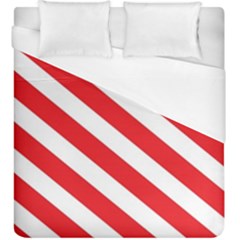 Candy Cane Red White Line Stripes Pattern Peppermint Christmas Delicious Design Duvet Cover (king Size) by genx