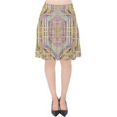 Temple Of Wood With A Touch Of Japan Velvet High Waist Skirt by pepitasart