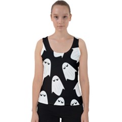 Ghost Halloween Pattern Velvet Tank Top by Amaryn4rt