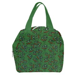 Pepe The Frog Perfect A-ok Handsign Pattern Praise Kek Kekistan Smug Smile Meme Green Background Boxy Hand Bag by snek