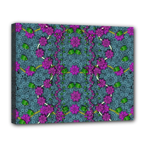 The Most Beautiful Flower Forest On Earth Canvas 14  X 11  (stretched) by pepitasart