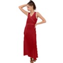 Red Christmas Elf Funny Realistic Costume V-Neck Chiffon Maxi Dress View1