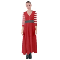 Red Christmas Elf Funny Realistic Costume Button Up Maxi Dress by snek