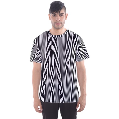 Abstrait Lignes Blanc/noir Men s Sports Mesh Tee by kcreatif