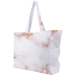 Pink And White Marble Texture With Gold Intrusions Pale Rose Background Simple Shoulder Bag by genx