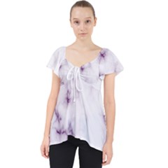 White Marble Violet Purple Veins Accents Texture Printed Floor Background Luxury Lace Front Dolly Top by genx