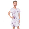 White Marble violet purple veins accents texture printed floor background luxury Kids  Drop Waist Dress View1