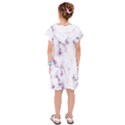 White Marble violet purple veins accents texture printed floor background luxury Kids  Drop Waist Dress View2