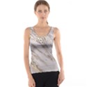 Marble with Metallic Gold intrusions on gray white Stone texture Pastel Rose Pink Background Tank Top View1