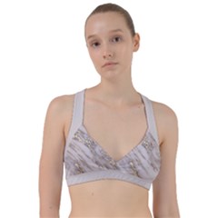 Marble With Metallic Gold Intrusions On Gray White Stone Texture Pastel Rose Pink Background Sweetheart Sports Bra by genx