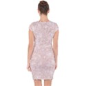 Rose Gold Pink Glitters metallic finish party texture imitation pattern Capsleeve Drawstring Dress  View2