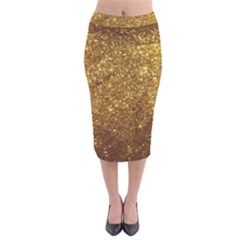 Gold Glitters Metallic Finish Party Texture Background Faux Shine Pattern Velvet Midi Pencil Skirt by genx