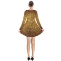 Gold Glitters metallic finish party texture background faux shine pattern Long Sleeve Velvet V-neck Dress View2