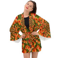 Tulips Arrangement Many Blossom Long Sleeve Kimono by Wegoenart