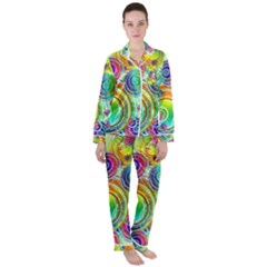 Wallpaper Pattern Colorful Color Satin Long Sleeve Pyjamas Set by Wegoenart