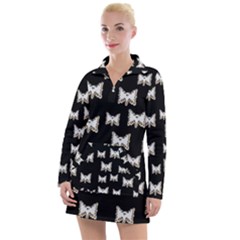 Bats In The Night Ornate Women s Long Sleeve Casual Dress by pepitasart