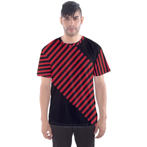 Bandes Lignes Rouge Men s Sports Mesh Tee by kcreatif