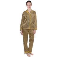 Burlap Coffee Sack Grunge Knit Look Satin Long Sleeve Pyjamas Set by dressshop