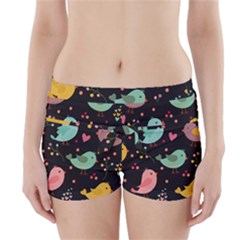 Birds Cute Pattern Background Boyleg Bikini Wrap Bottoms by Vaneshart