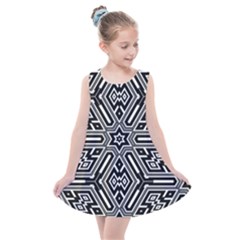 Grid Pattern Backdrop Seamless Design Geometric Patterns Line Kids  Summer Dress by Vaneshart