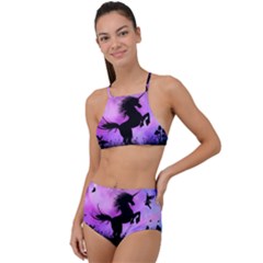 Wonderful Unicorn With Fairy In The Night High Waist Tankini Set by FantasyWorld7