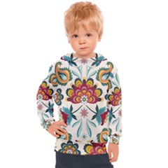 Baatik Print  Kids  Hooded Pullover by designsbymallika