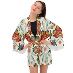 Baatik Print  Long Sleeve Kimono by designsbymallika