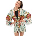 Baatik Print  Long Sleeve Kimono View1