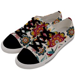 Baatik Print  Men s Low Top Canvas Sneakers by designsbymallika