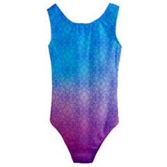 Blue Pink Shade Kids  Cut-out Back One Piece Swimsuit by designsbymallika