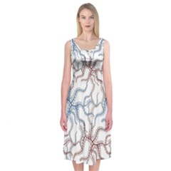 Pearl Pattern Floral Design Art Digital Seamless Midi Sleeveless Dress by Vaneshart