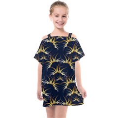 Pearl Pattern Floral Design Art Digital Seamless Kids  One Piece Chiffon Dress by Vaneshart