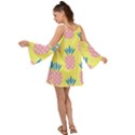 Summer Pineapple Seamless Pattern Kimono Sleeves Boho Dress View2